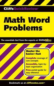 Cover of: Math word problems | Karen L. Anglin