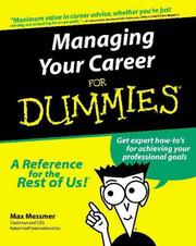 Cover of: Managing Your Career for Dummies