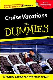 Cruise Vacations for Dummies 2003 by Fran Wenograd Golden