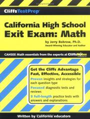 Cover of: CliffsTestPrep California High School Exit Exam-Math by Jerry Bobrow