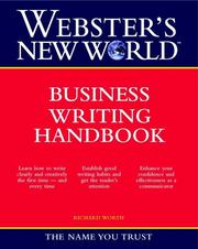 Cover of: Webster's New World business writing handbook by Richard Worth