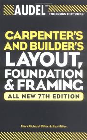 Cover of: Audel Carpenters and Builders Layout, Foundation, and Framing (Audel Technical Trades Series)