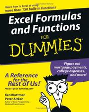 Cover of: Excel formulas and functions for dummies