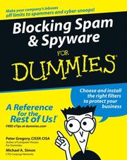 Cover of: Blocking spam & spyware for dummies by Peter H. Gregory