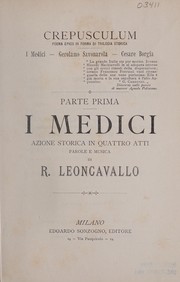 Cover of: I Medici: azione storica in quattro atti