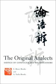 Cover of: The Original Analects by E. Bruce. Brooks, A. Taeko. Brooks
