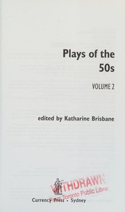 Cover of: Plays of the 50s