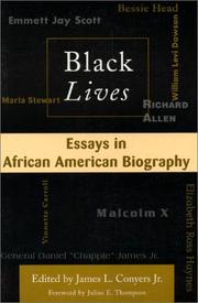 Cover of: Black lives: essays in African American biography