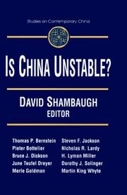 Cover of: Is China Unstable by David L. Shambaugh, David L. Shambaugh