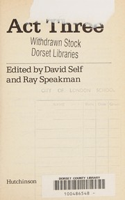 Cover of: Act Two (Act) by David Self, R. Speakman