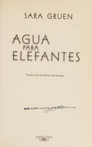 Cover of: Agua para Elefantes