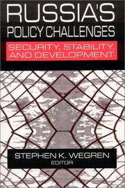 Cover of: Russia's Policy Challenges: Security, Stability, and Development