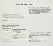 Cover of: Austerity Ulster, 1947-51: photos from the UTA archive 1
