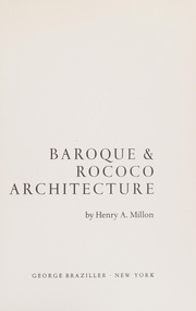 Cover of: Baroque and Rococo Architecture