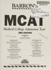 Cover of: Barron's MCAT: Medical College Admission Test
