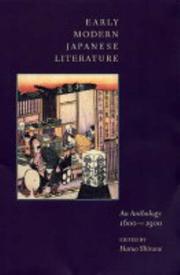 Cover of: Early Modern Japanese Literature: An Anthology, 1600-1900 (Translations from the Asian Classics)