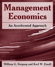 Cover of: Management Economics: An Accelerated Approach