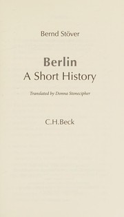 Cover of: Berlin: A Short History
