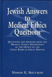 Cover of: Jewish answers to medical ethics questions