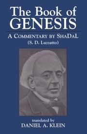 Cover of: The Book of Genesis by Samuel David Luzzatto