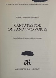 Cantatas for one and two voices by Michel Pignolet de Montéclair