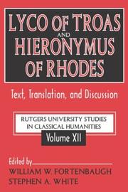 Cover of: Lyco of Troas and Hieronymus of Rhodes by 