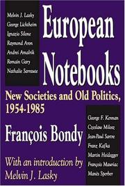Cover of: European notebooks: new societies and old politics, 1954-1985
