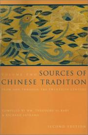 Cover of: Sources of Chinese Tradition, Vol. 2
