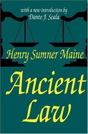 Cover of: Ancient law by Henry Sumner Maine