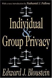 Cover of: Individual & group privacy