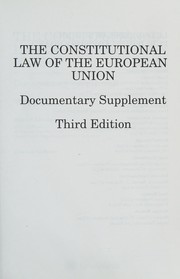 Cover of: Constitutional Law of the European Union Document Supplement