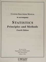 Cover of: Custom Solutions Manual for Principles and Methods of Statistics for Ohio University
