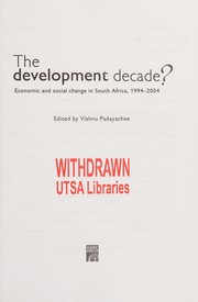 Cover of: The development decade?: economic and social change in South Africa, 1994-2004
