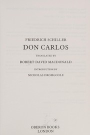 Cover of: Don Carlos by Friedrich Schiller