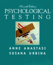 Cover of: Psychological testing by Anne Anastasi
