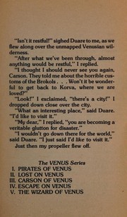 Cover of: Escape on Venus (Carson Napier Adventures #4) (Ace SF Classic, 21561)