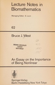 Cover of: An essay on the importance of being nonlinear