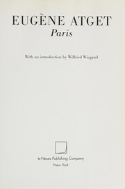 Cover of: Eugène Atget: Paris