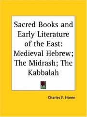 Cover of: Medieval Hebrew; The Midrash; The Kabbalah (Sacred Books and Early Literature of the East, Vol. 4) (Sacred Books & Early Literature of the East)