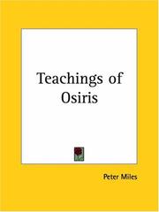 Cover of: Teachings of Osiris by Peter Miles