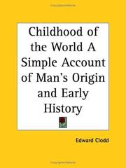Cover of: Childhood of the World by Edward Clodd