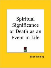 Cover of: Spiritual Significance or Death as an Event in Life