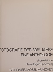 Cover of: Fotografie der 30er Jahre: eine Anthologie