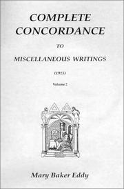 Cover of: Complete Concordance to Miscellaneous Writings (1915)