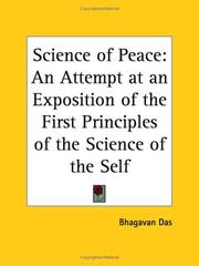 Cover of: Science of Peace by Bhagavan Das
