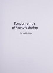 Cover of: Fundamentals of manufacturing