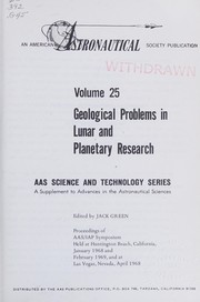 Cover of: Geological problems in lunar and planetary research.