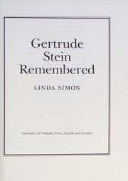 Cover of: Gertrude Stein Remembered