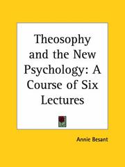 Cover of: Theosophy and the New Psychology by Annie Wood Besant