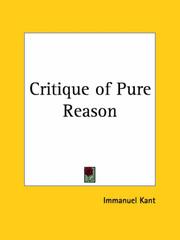 Cover of: Critique of Pure Reason | Immanuel Kant